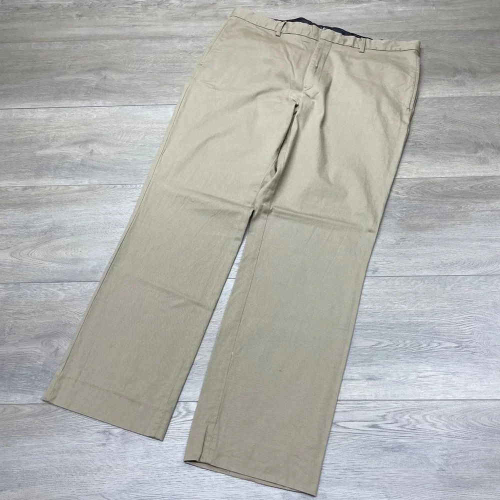 Banana Republic Chino Pants Mens 38x32 Tan Aiden Fit Cotton Modal Stretch